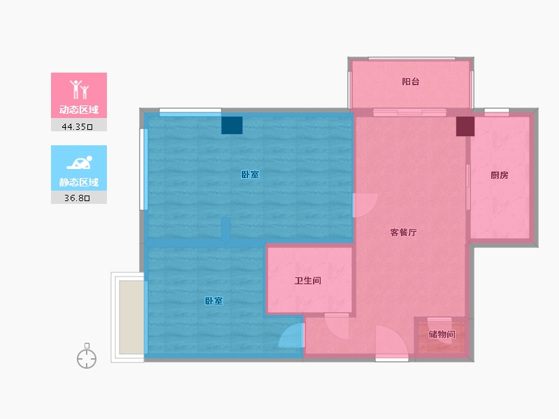 浙江省-温州市-金色小镇-73.01-户型库-动静分区