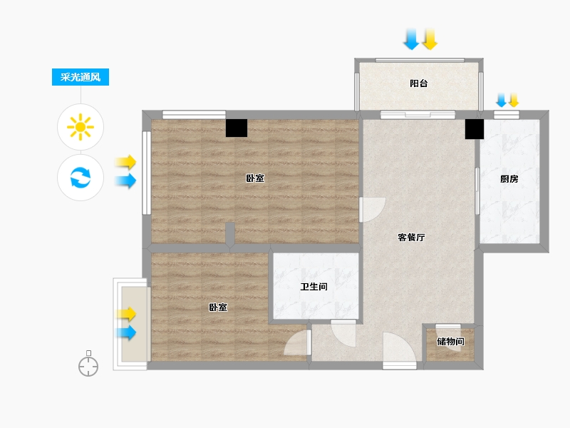 浙江省-温州市-金色小镇-73.01-户型库-采光通风