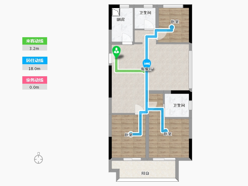 浙江省-杭州市-银城青山湖畔临枫园-76.47-户型库-动静线