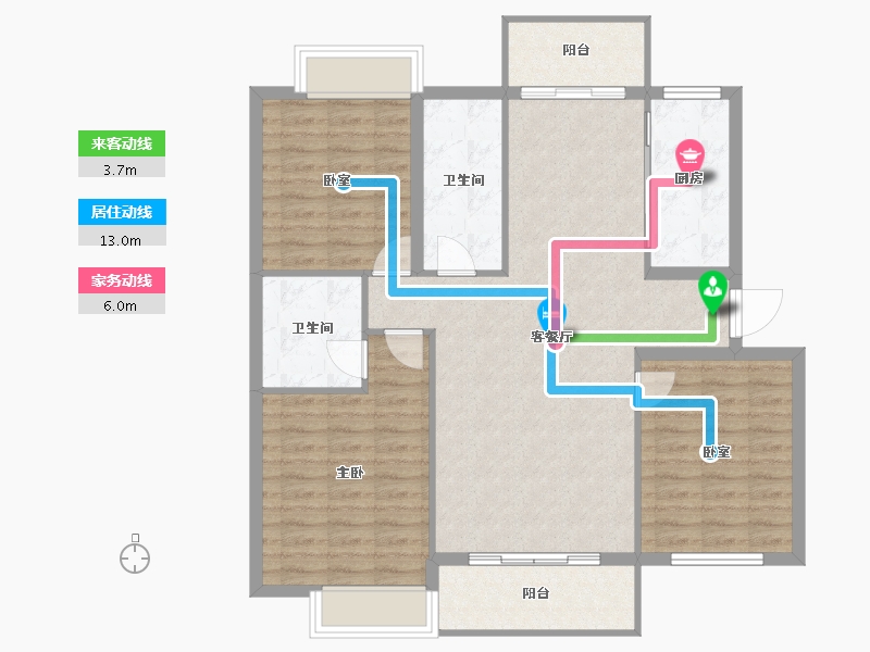 安徽省-池州市-伊美 · 城市首府-102.64-户型库-动静线