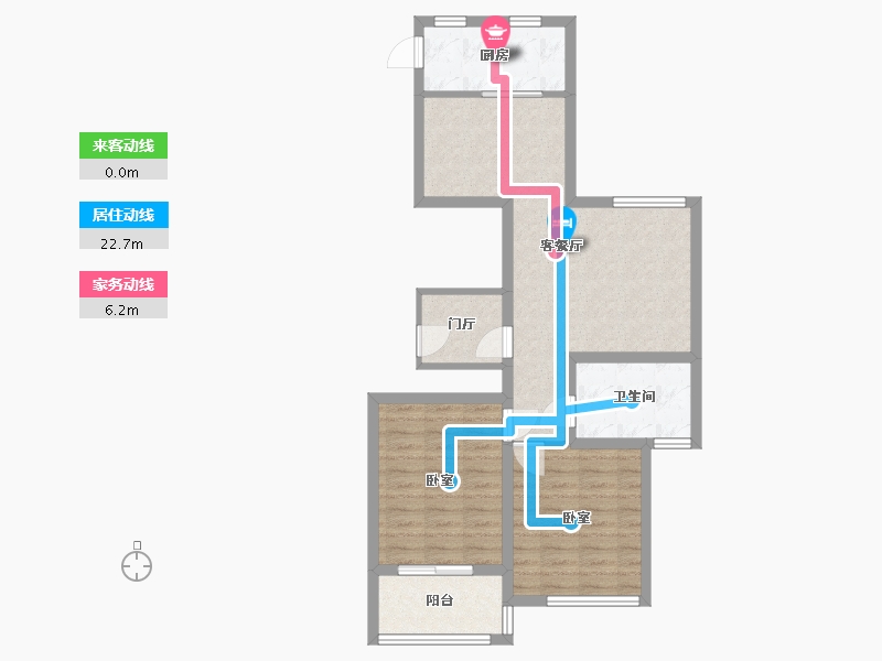 浙江省-杭州市-临平芳满庭-72.88-户型库-动静线