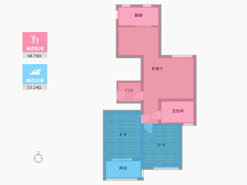 浙江省-杭州市-临平芳满庭-72.88-户型库-动静分区