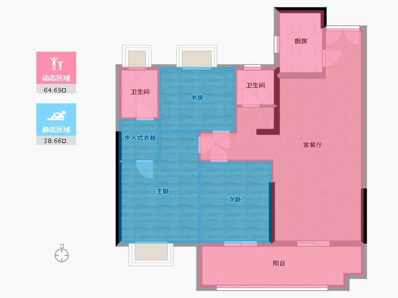 江苏省-南通市-沪润金域蓝湾-93.00-户型库-动静分区