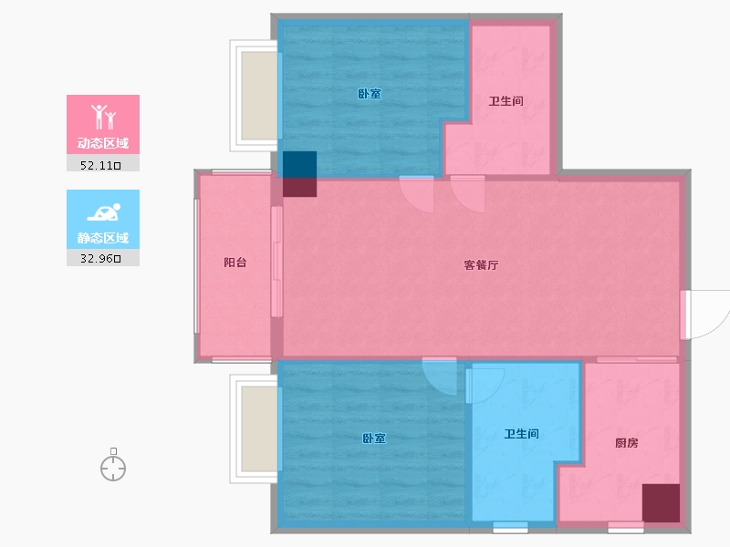 浙江省-温州市-金色小镇-77.05-户型库-动静分区