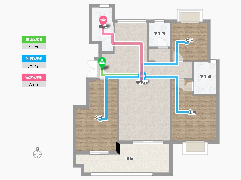 江苏省-南通市-沪润金域蓝湾-104.00-户型库-动静线