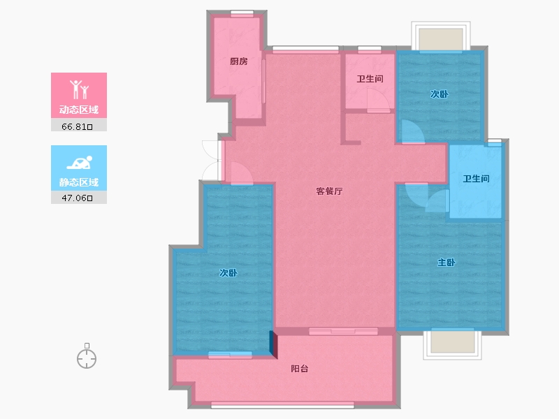 江苏省-南通市-沪润金域蓝湾-104.00-户型库-动静分区