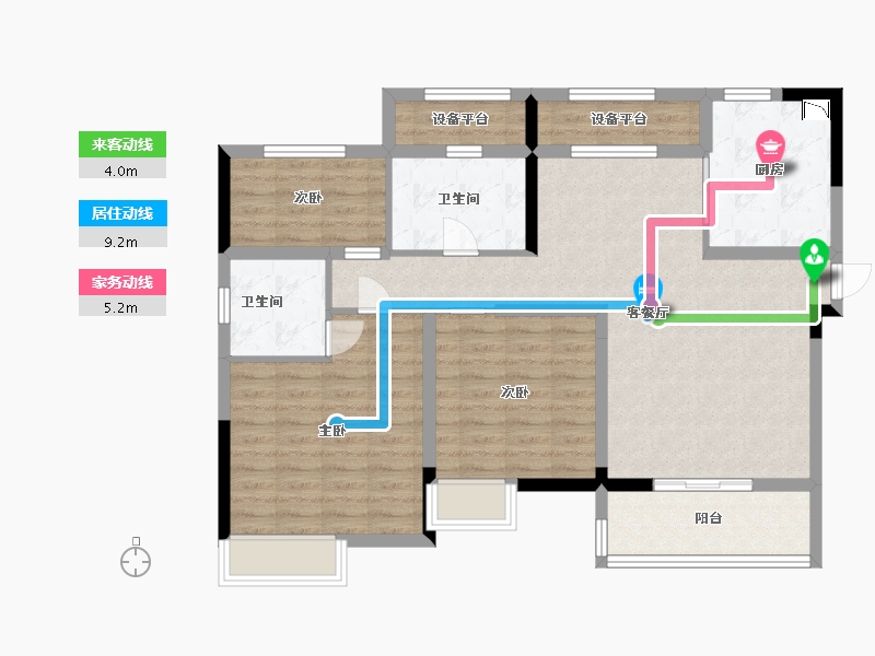 江苏省-淮安市-新玖城君悦澜湾-97.60-户型库-动静线