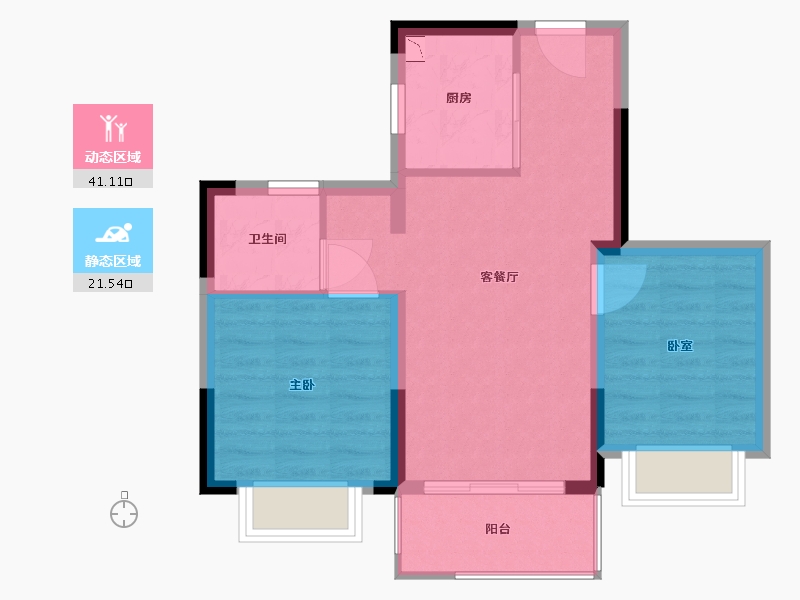 浙江省-宁波市-百骏中心-56.00-户型库-动静分区