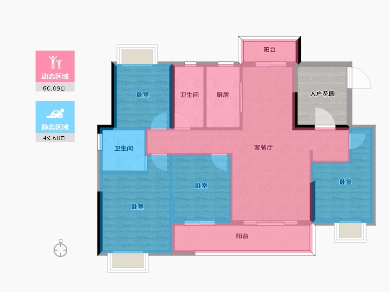 福建省-福州市-奥园鼎新海樾岚庭-106.00-户型库-动静分区