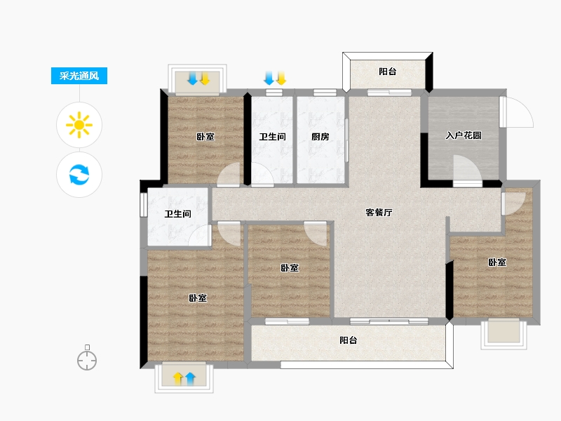 福建省-福州市-奥园鼎新海樾岚庭-106.00-户型库-采光通风