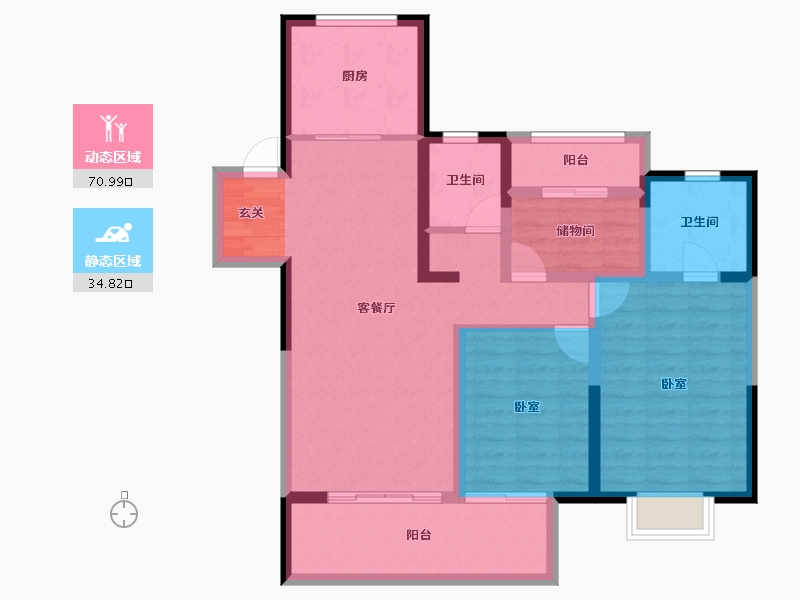 浙江省-湖州市-织里吾悦广场-94.00-户型库-动静分区