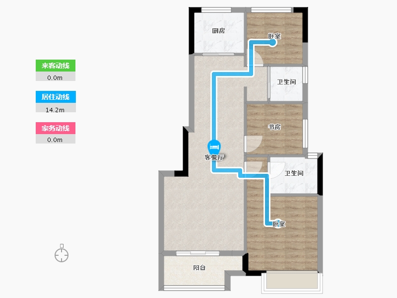 浙江省-嘉兴市-鸿翔紫藤里-71.00-户型库-动静线