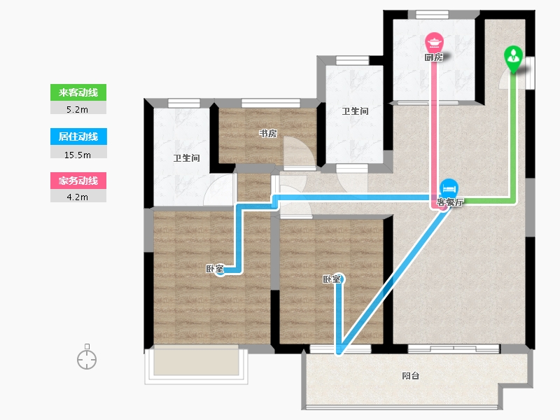 浙江省-宁波市-绿地·悦山府-82.00-户型库-动静线