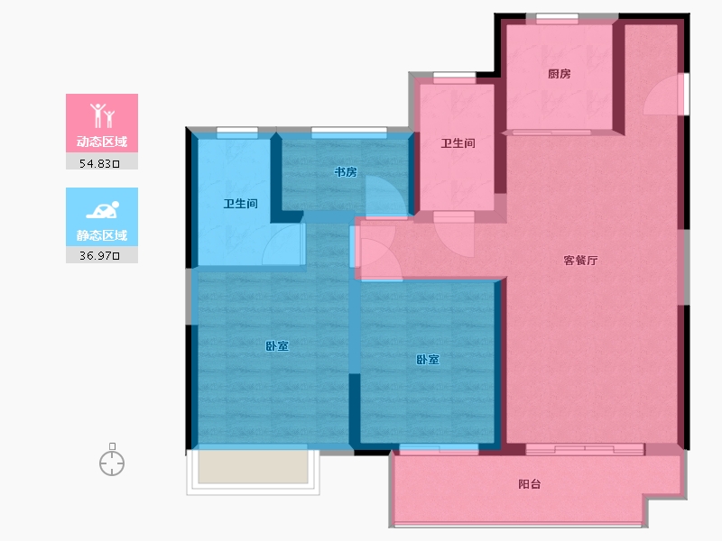 浙江省-宁波市-绿地·悦山府-82.00-户型库-动静分区