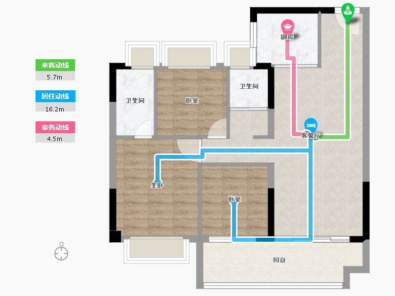 福建省-莆田市-碧桂园·天城-79.70-户型库-动静线