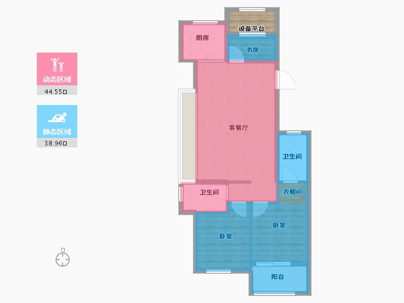 浙江省-金华市-中天东方诚品-78.00-户型库-动静分区