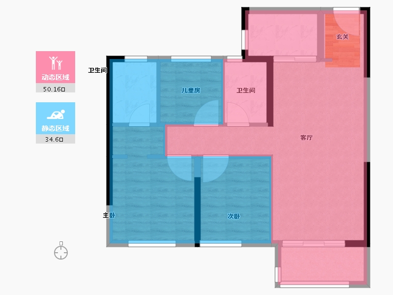 福建省-福州市-中海观澜府-75.99-户型库-动静分区