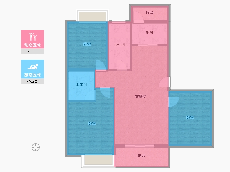 安徽省-池州市-伊美 · 城市首府-91.59-户型库-动静分区