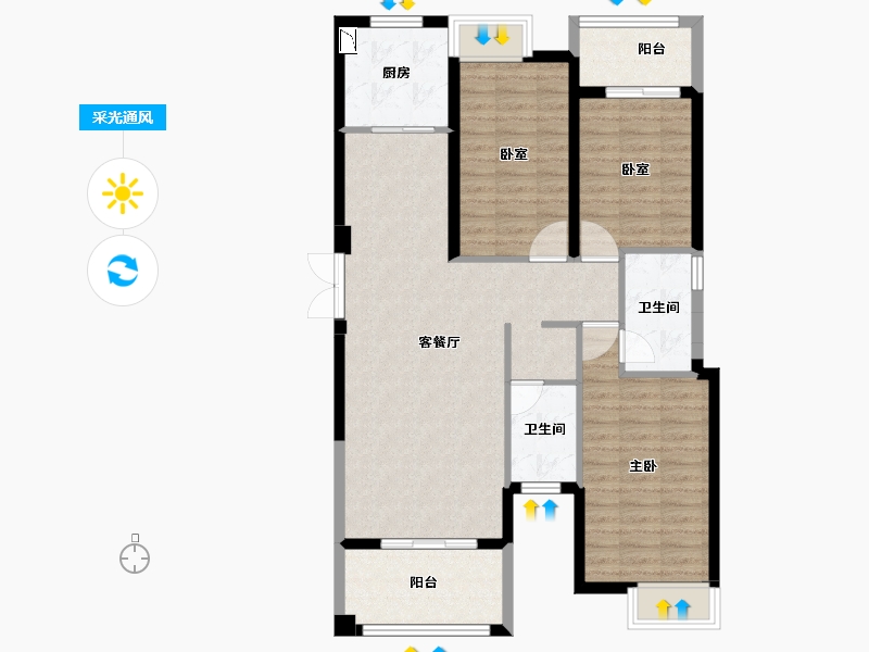 福建省-莆田市-国湄领秀三期-98.18-户型库-采光通风