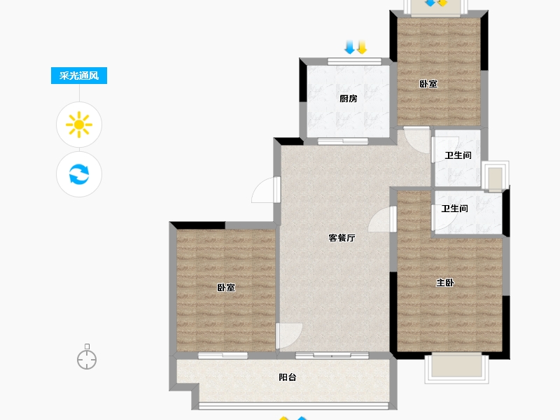 江西省-抚州市-广昌碧桂园-96.00-户型库-采光通风