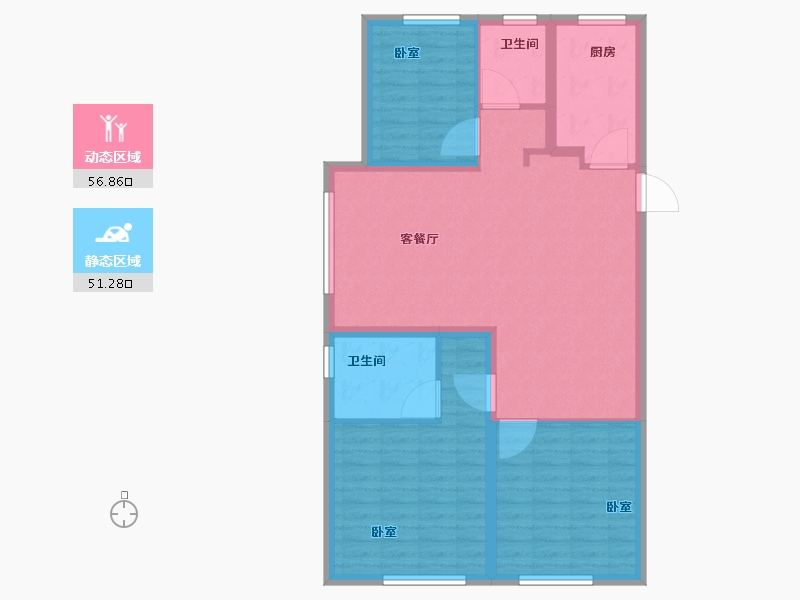 浙江省-宁波市-雅戈尔壹号-98.00-户型库-动静分区