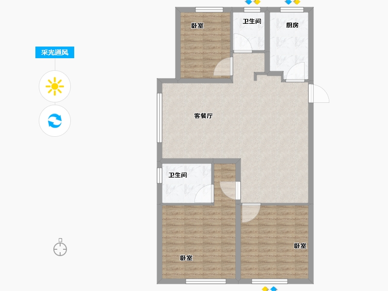 浙江省-宁波市-雅戈尔壹号-98.00-户型库-采光通风