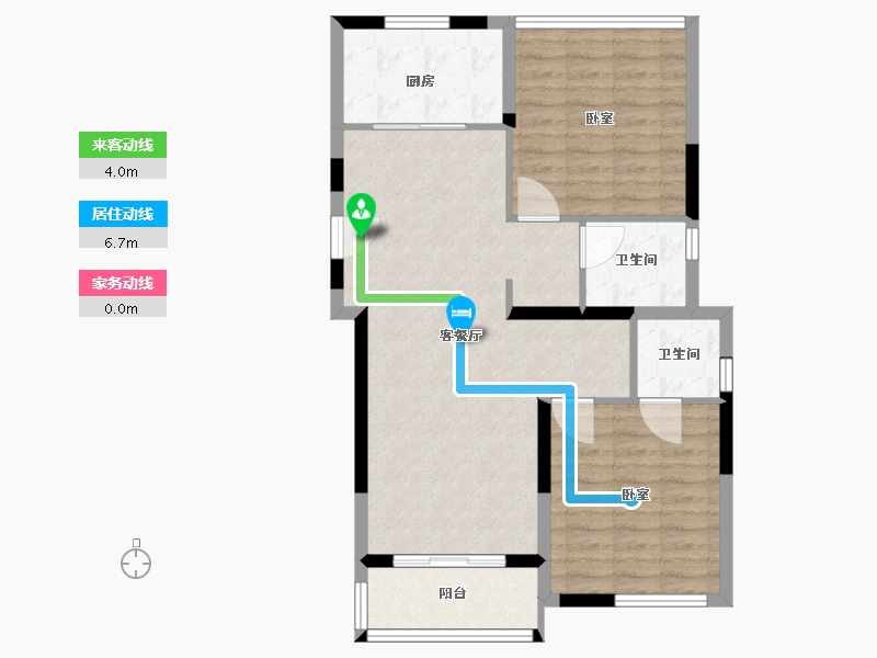 浙江省-温州市-中梁滨水嘉苑-82.00-户型库-动静线