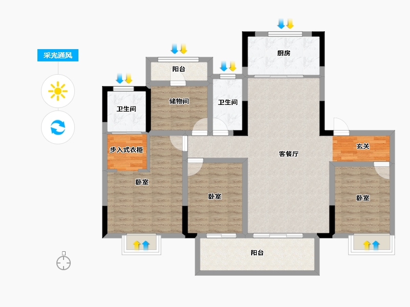 浙江省-湖州市-织里吾悦广场-112.01-户型库-采光通风