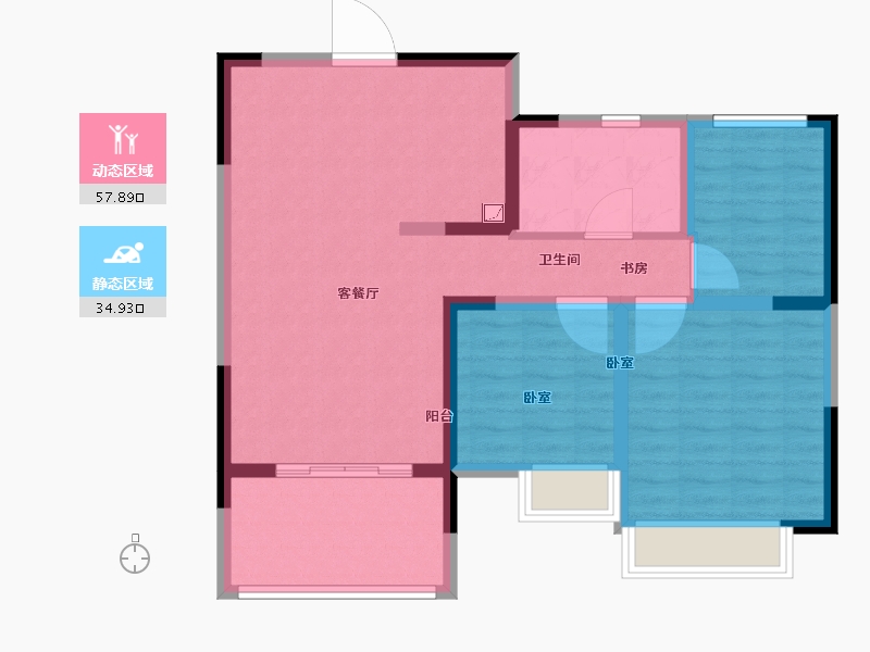 江苏省-无锡市-藕乐汇悦府Ⅱ期-83.00-户型库-动静分区