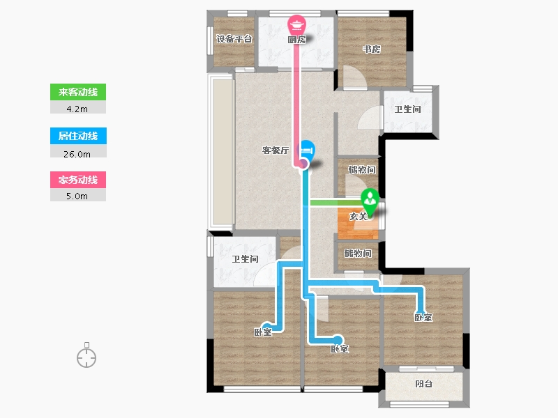 浙江省-湖州市-凤栖雲庐-105.92-户型库-动静线