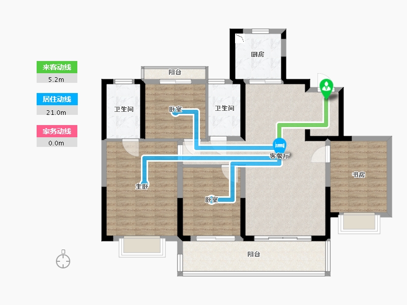 浙江省-宁波市-世茂·璀璨万境-111.00-户型库-动静线