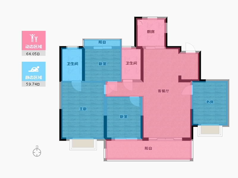 浙江省-宁波市-世茂·璀璨万境-111.00-户型库-动静分区