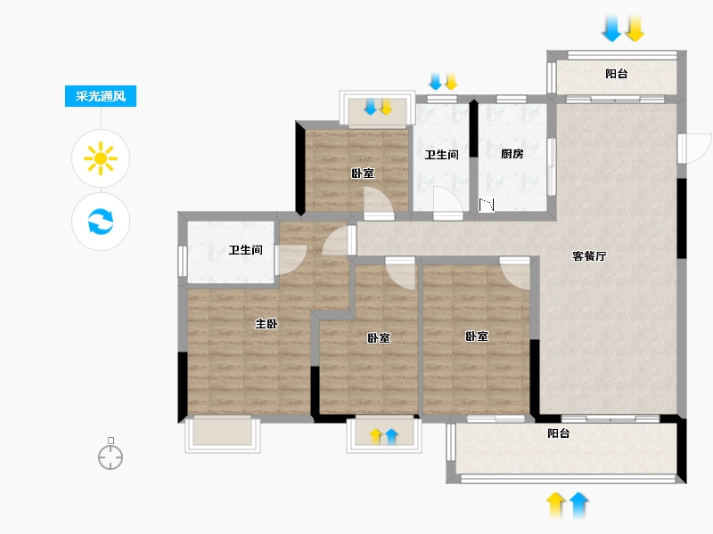 江西省-抚州市-临川中心-111.29-户型库-采光通风