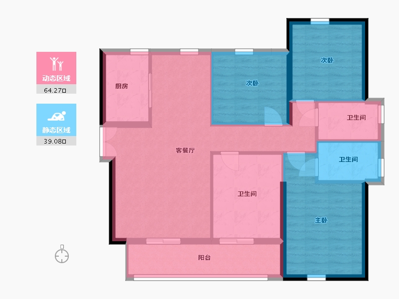 福建省-宁德市-霞浦中茵蔚蓝铭著-93.00-户型库-动静分区