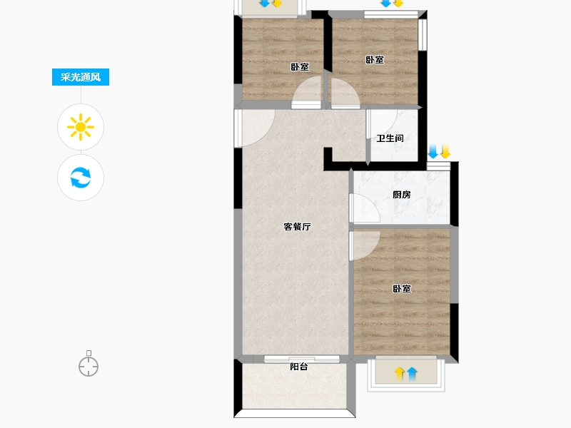 福建省-福州市-福州熙悦府-60.00-户型库-采光通风