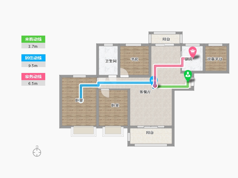 宁夏回族自治区-银川市-颐和香醍湾-99.00-户型库-动静线