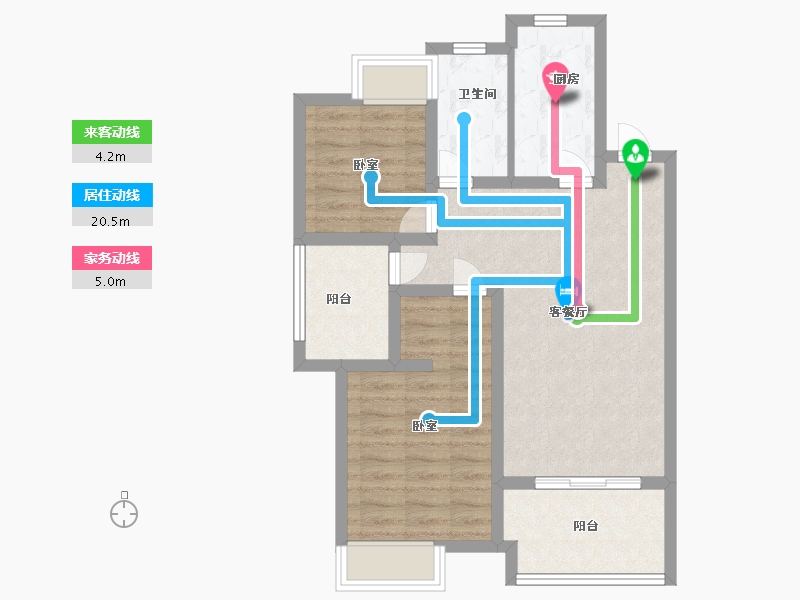 江苏省-苏州市-新城红树湾-70.00-户型库-动静线