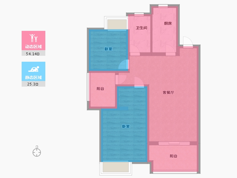 江苏省-苏州市-新城红树湾-70.00-户型库-动静分区