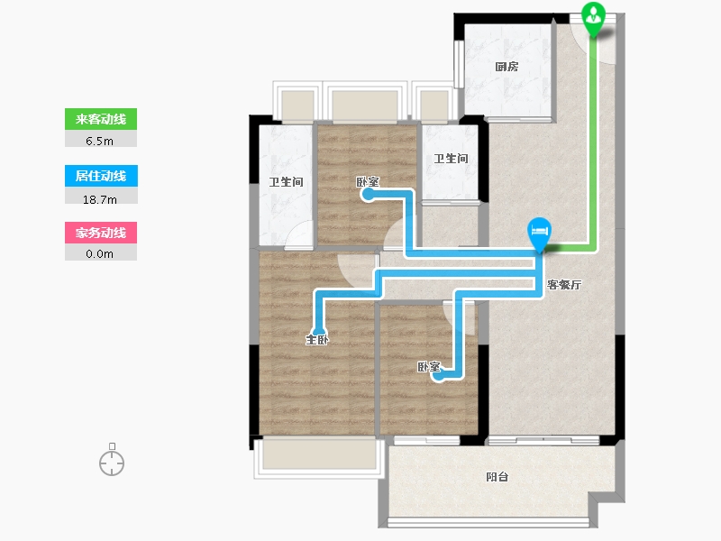 福建省-莆田市-碧桂园·天城-85.45-户型库-动静线