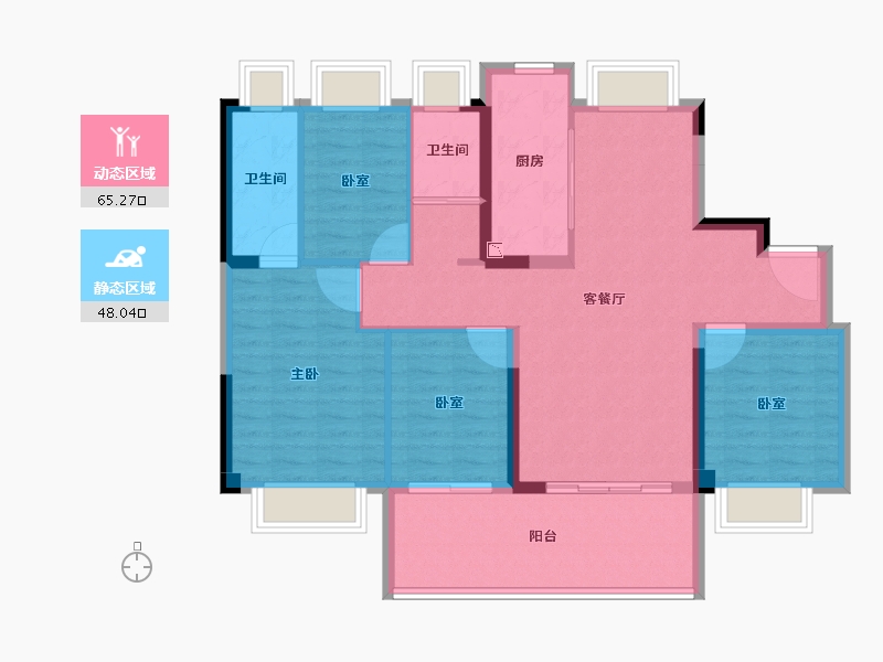 福建省-莆田市-碧桂园·天城-101.74-户型库-动静分区