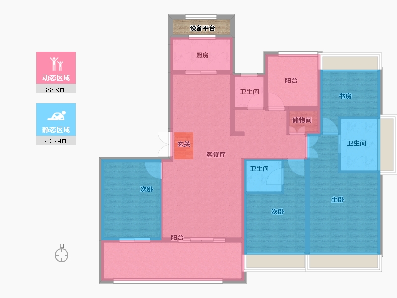 江苏省-常州市-路劲铂隽-150.00-户型库-动静分区