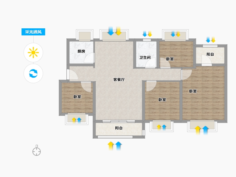 福建省-福州市-中海锦江城-102.01-户型库-采光通风