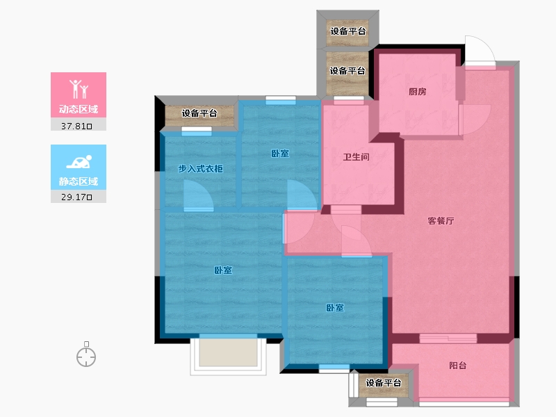 浙江省-嘉兴市-润泽华庭-61.59-户型库-动静分区