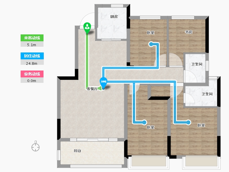 安徽省-芜湖市-信达·翡丽世家-111.08-户型库-动静线