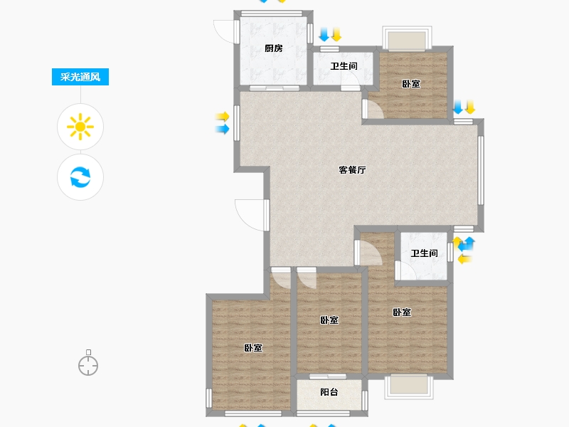 福建省-莆田市-富祥嘉园-125.00-户型库-采光通风