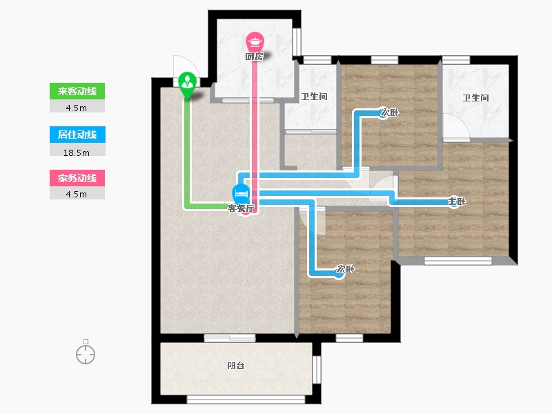 福建省-宁德市-古田天润云玺-73.00-户型库-动静线