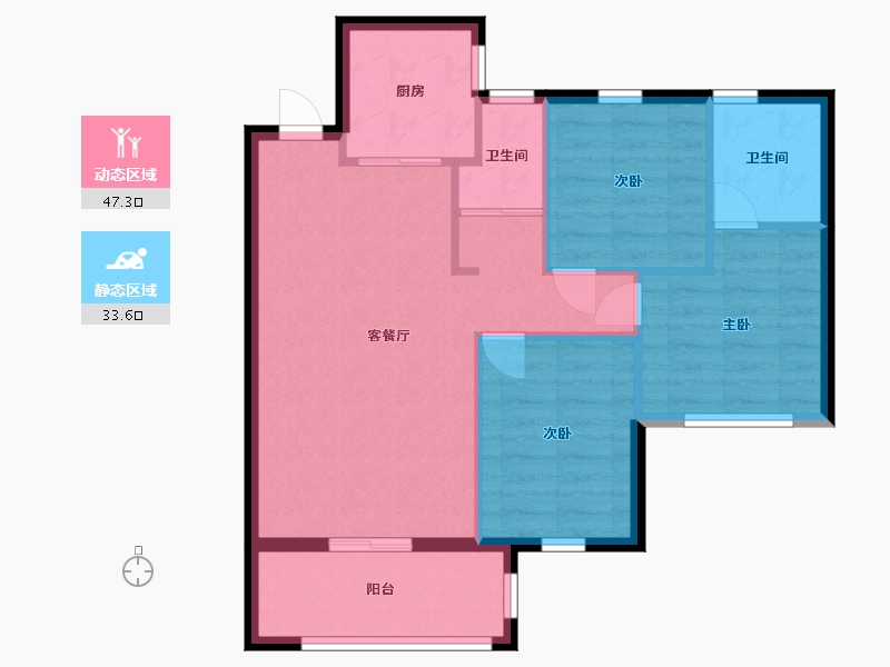 福建省-宁德市-古田天润云玺-73.00-户型库-动静分区