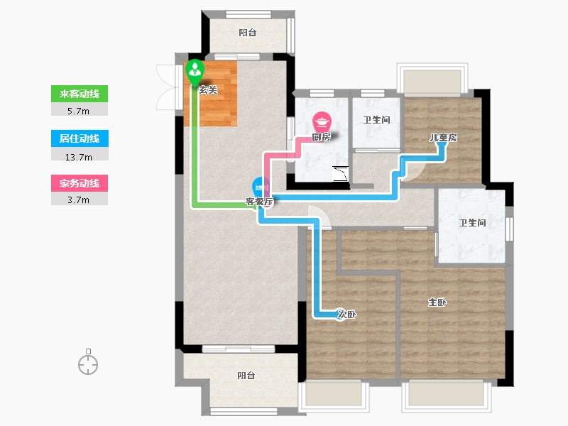 江西省-景德镇市-陶阳菁华轩-95.28-户型库-动静线