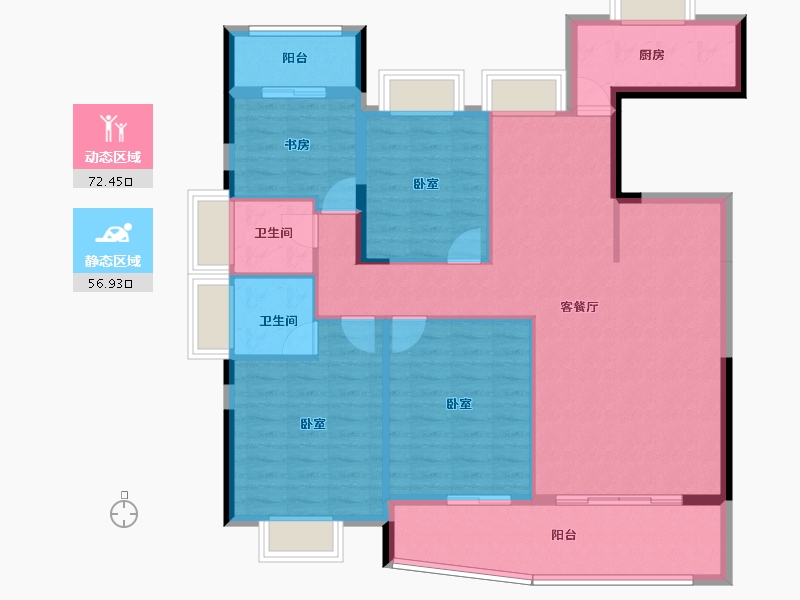 福建省-福州市-贵安新天地公寓-117.22-户型库-动静分区