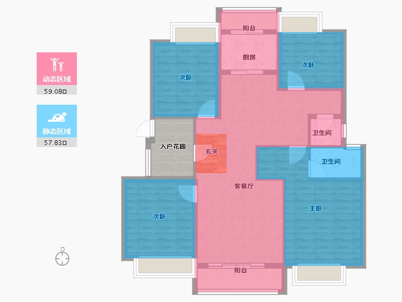 安徽省-阜阳市-纵联枫语墅-111.00-户型库-动静分区